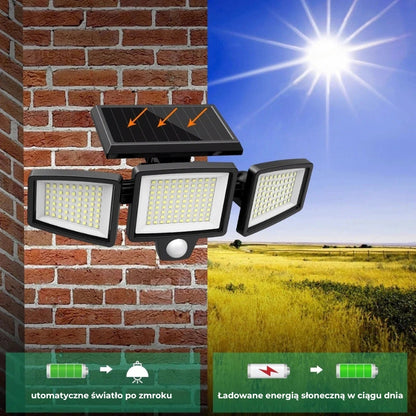 Solarna lampa LED z czujnikiem ruchu (200 LED, wodoodporna, z pilotem)
