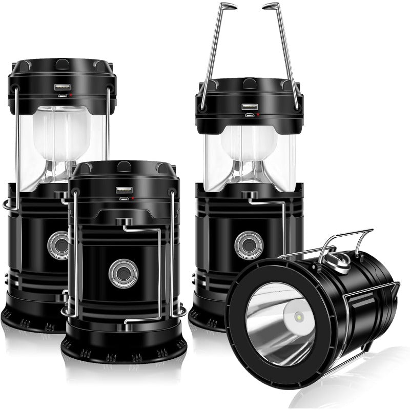 Solarna latarnia kempingowa 2w1 z USB