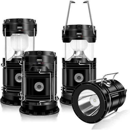 Solarna latarnia kempingowa 2w1 z USB