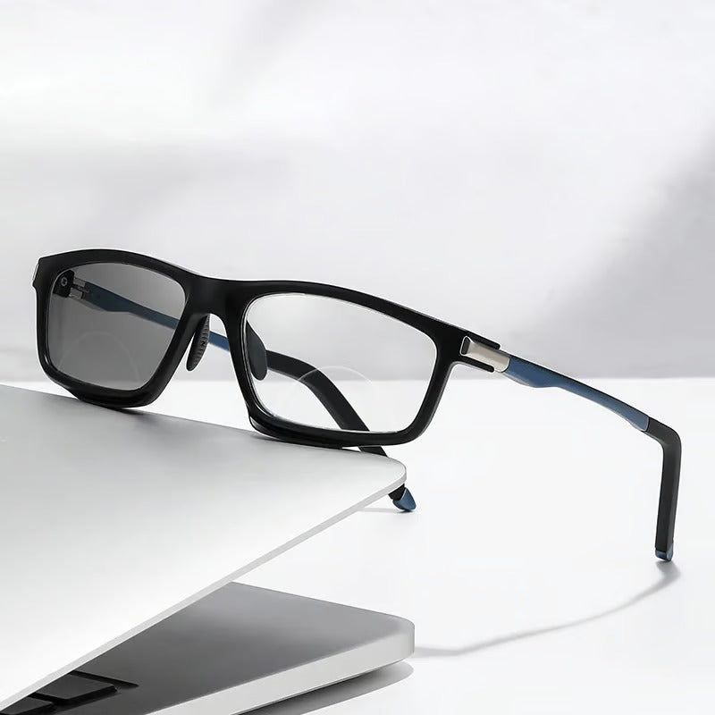Dwuogniskowe okulary do czytania - Konstrukcja 2 w 1 (okulary przeciwsłoneczne) - Anty-UV / Anty niebieskie światło - Okulary ciemnieją w świetle słonecznym