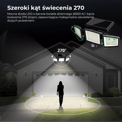 Solarna lampa LED z czujnikiem ruchu (200 LED, wodoodporna, z pilotem)