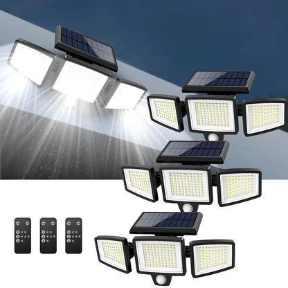 Solarna lampa LED z czujnikiem ruchu (200 LED, wodoodporna, z pilotem)