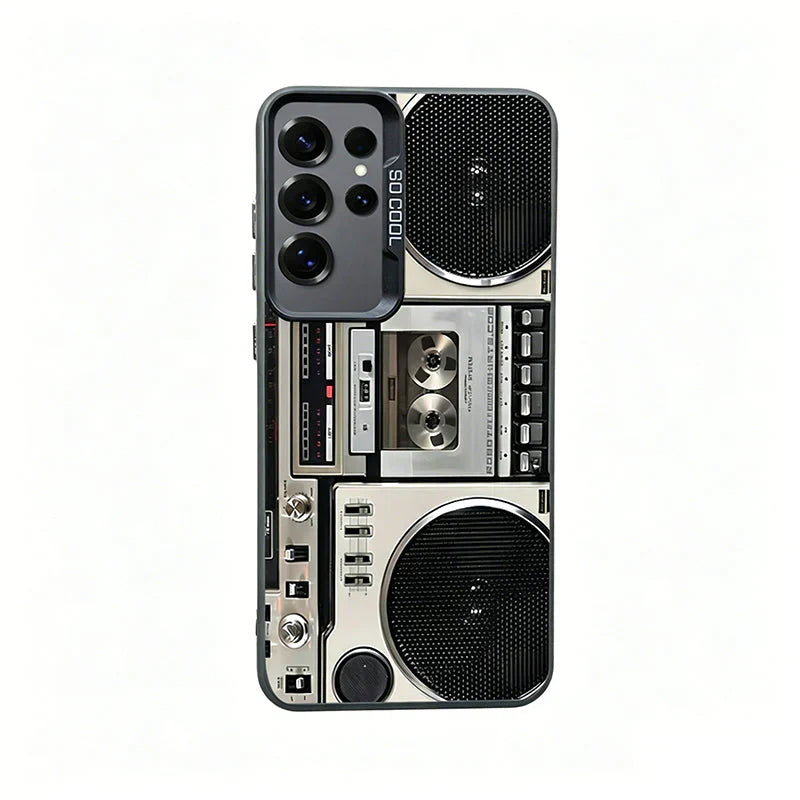Etui na telefon Samsung w stylu retro z motywem kasety
