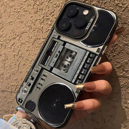📼 Etui na telefon w stylu retro z odtwarzaczem kasetowym dla iPhone'a