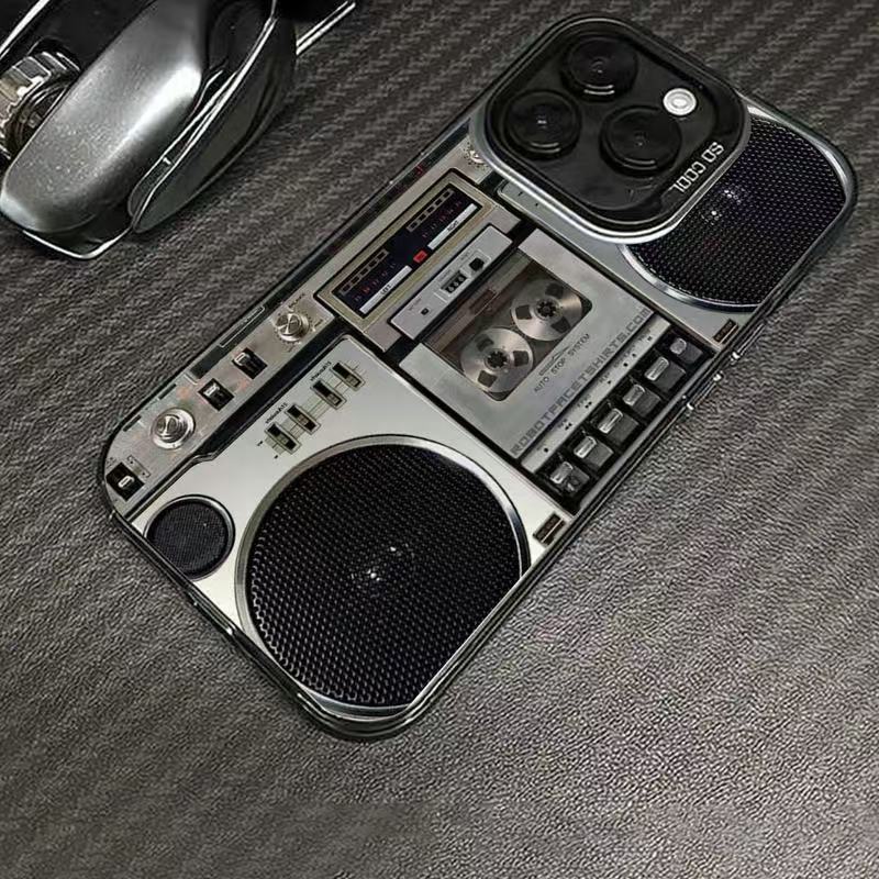 📼 Etui na telefon w stylu retro z odtwarzaczem kasetowym dla iPhone'a