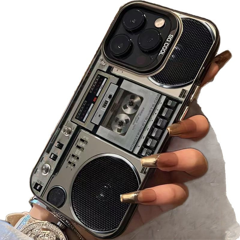 📼 Etui na telefon w stylu retro z odtwarzaczem kasetowym dla iPhone'a